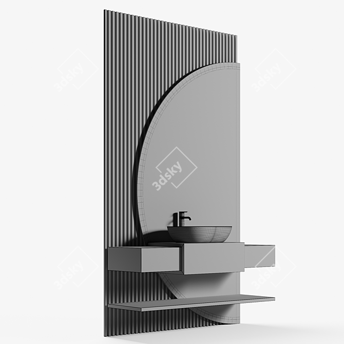 Modern Bathroom Furniture Set 3D model image 5