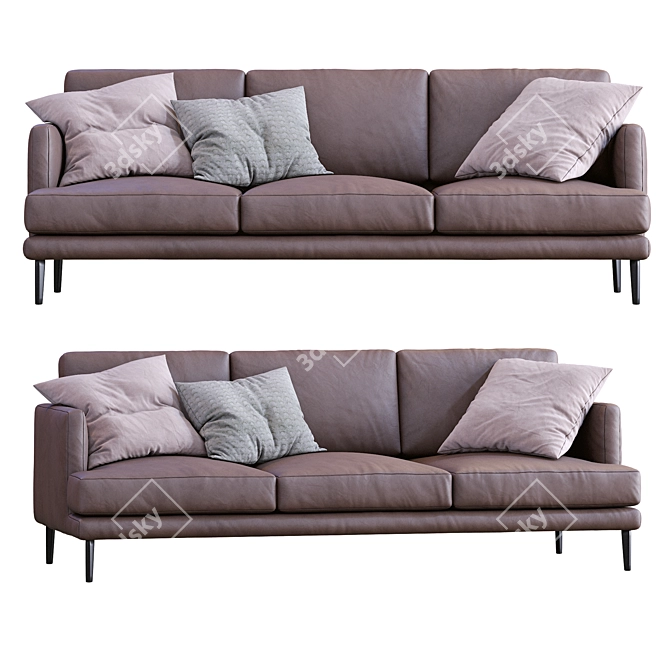 Luxury Bonaldo Leather Sofa Paraiso 3D model image 6