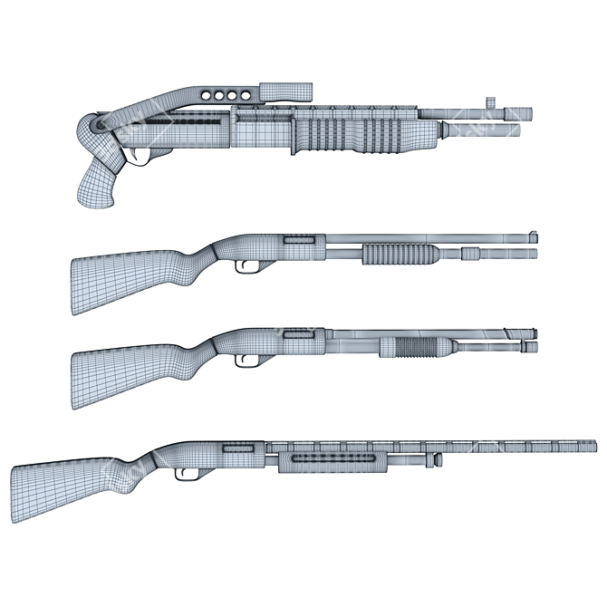 Ultimate Shotgun Pack: 4 Models 3D model image 5