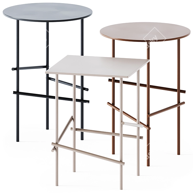 Elegant Shanghai Tip Coffee Tables 3D model image 1