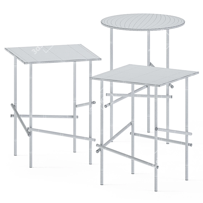 Elegant Shanghai Tip Coffee Tables 3D model image 3