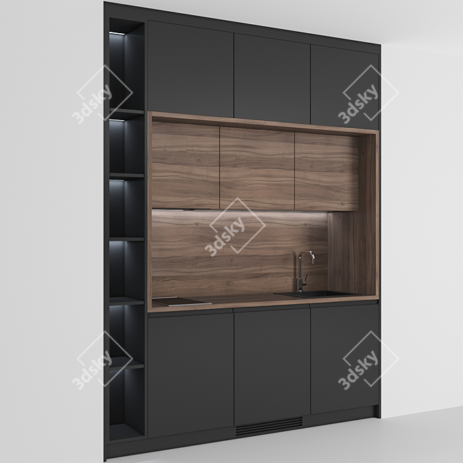 Modern Small Kitchen | High-Quality | Easy to Customize 3D model image 2