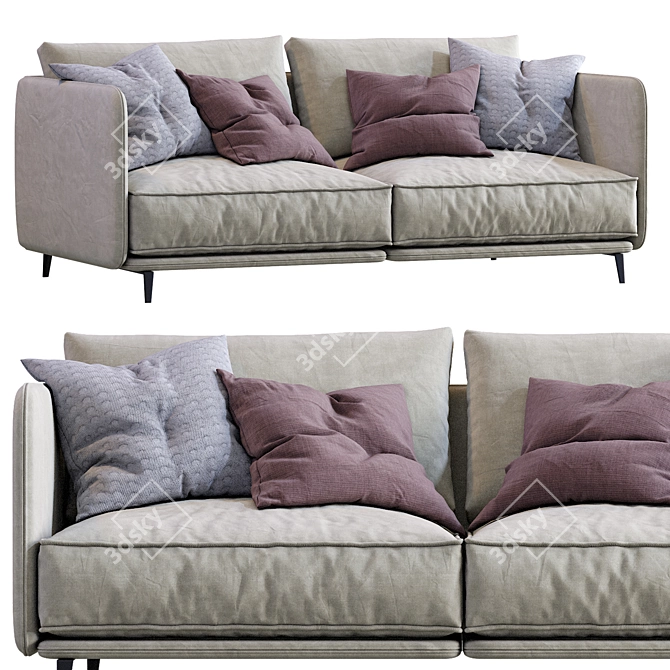 Modern Minimal Sofa K2 3D model image 1