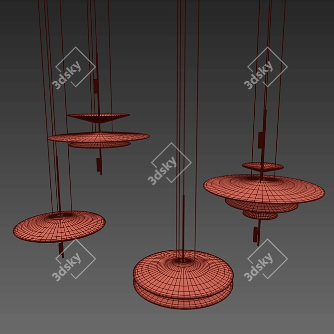 Stylish Chandelier Combination 3D model image 2