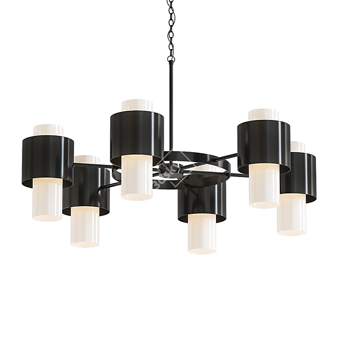 Sleek Noir Socrates Chandelier 3D model image 1