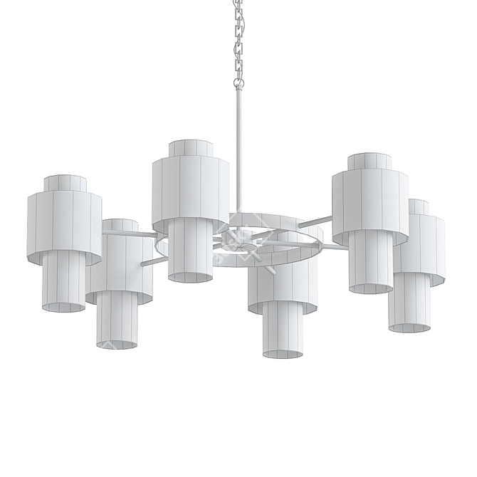 Sleek Noir Socrates Chandelier 3D model image 2