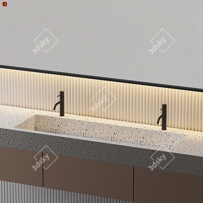 Luxury Bathroom Interior Set 3D model image 4