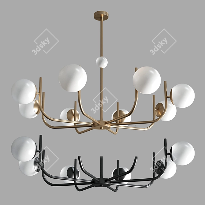 Elegant Gold & Black Pendant Lamp - Maytoni Rendez-vous 3D model image 1