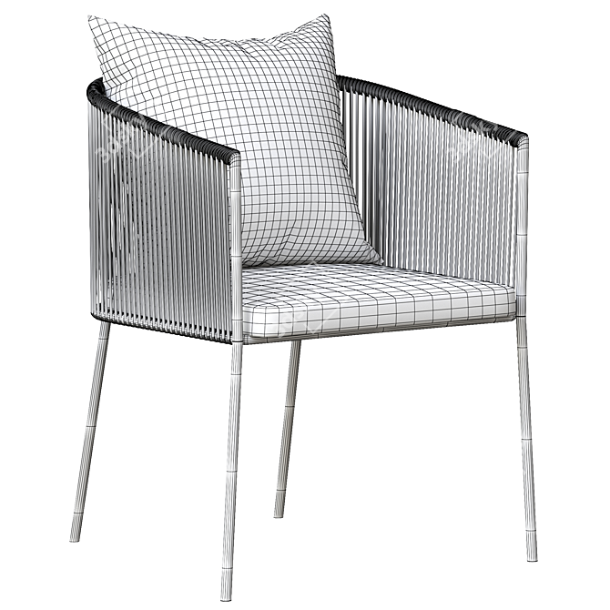 Sleek Outdoor Dining Chairs 3D model image 5