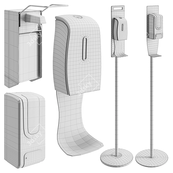 Hygiene Solution Set: Soap & Sanitizer Dispensers 3D model image 2