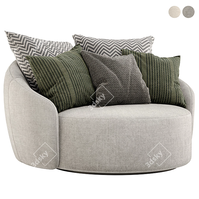 Flex Team Globe Poltrono - 3D Sofa in 2 Colors/Materials 3D model image 1