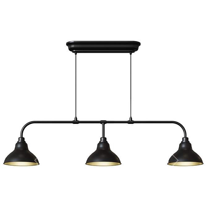 AGUNNARYD Pendant Lamp: Black Elegance with 3 Lights 3D model image 1