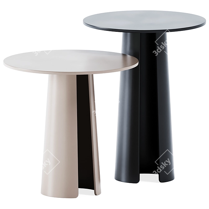 Sleek Metal Orbit Coffee Tables 3D model image 1