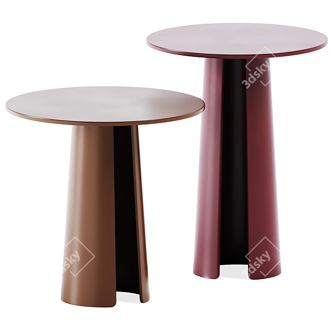 Sleek Metal Orbit Coffee Tables 3D model image 2