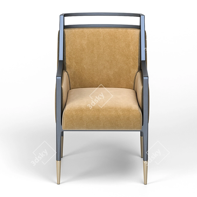 Vintage Gio Ponti 1950 Armchair 3D model image 2