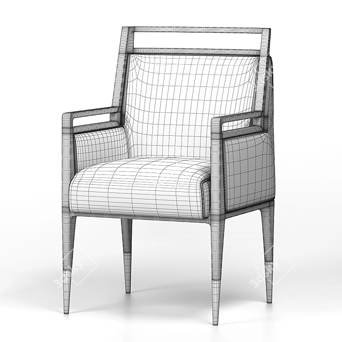 Vintage Gio Ponti 1950 Armchair 3D model image 5