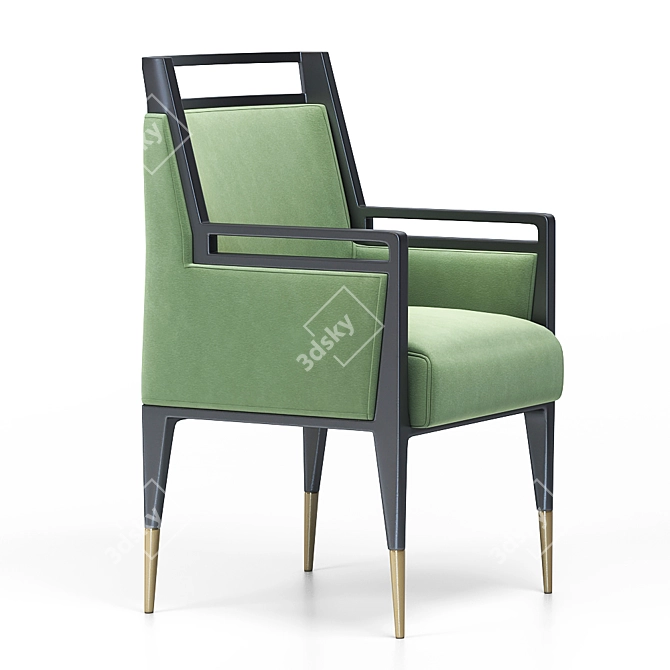 Vintage Gio Ponti 1950 Armchair 3D model image 6