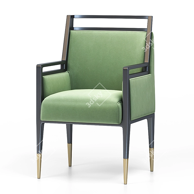 Vintage Gio Ponti 1950 Armchair 3D model image 8