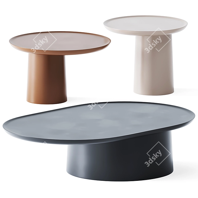 Contemporary Metal Coffee Tables 3D model image 1