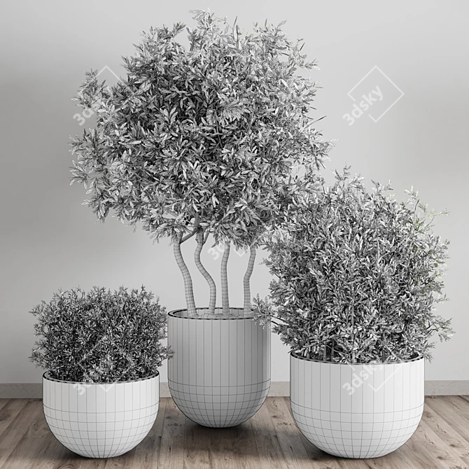 Concrete Vase Collection: Outdoor Elegance 3D model image 4