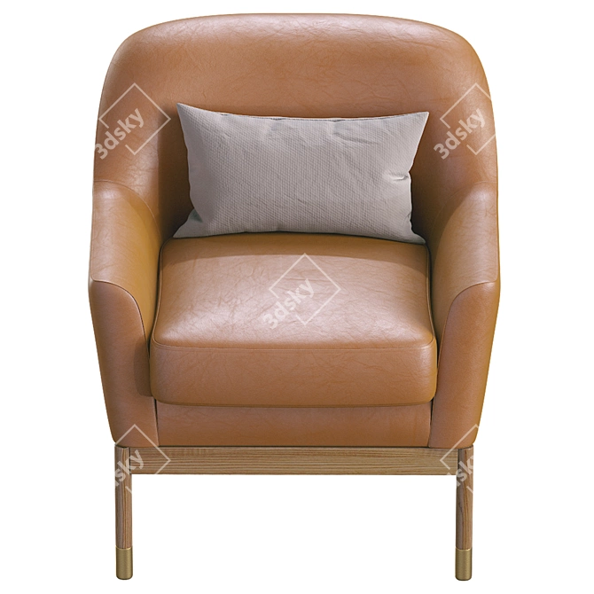 Alperce Leather Armchair: Vintage Elegance for Your Comfort 3D model image 6