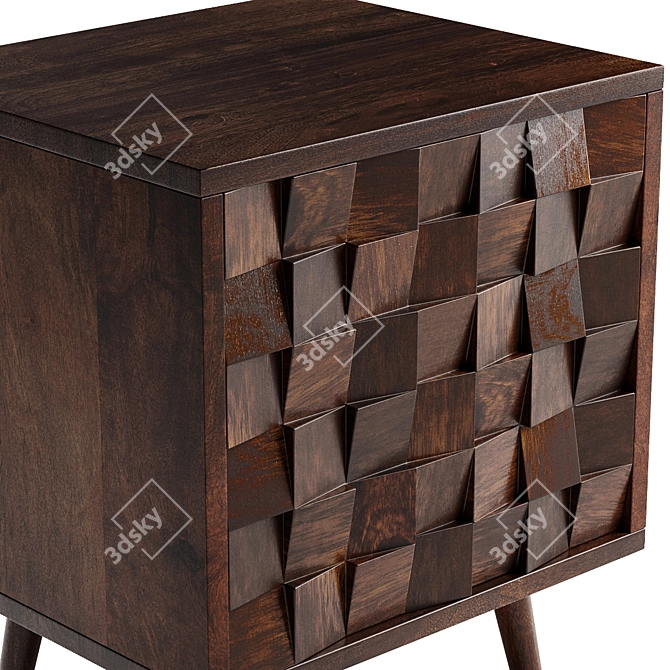 Elegant Wood Bedside Table | ZARA HOME 3D model image 4