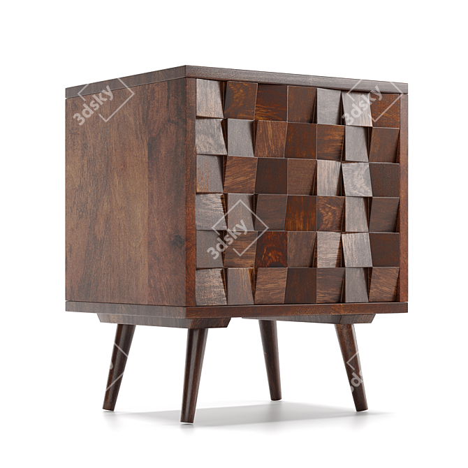 Elegant Wood Bedside Table | ZARA HOME 3D model image 6