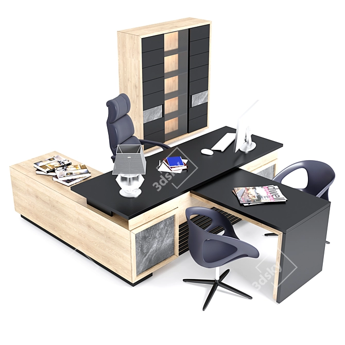 Executive Office Furniture Set 3D model image 5