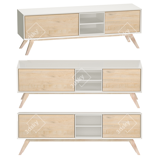 Modern Quatre TV Stand 174x56 3D model image 1