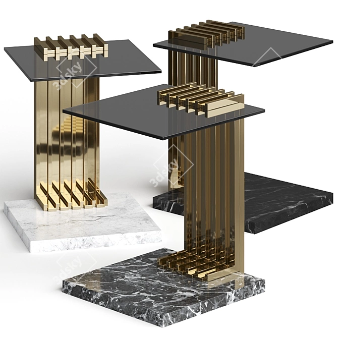Elegant Luxxu Vertigo Side Tables 3D model image 1