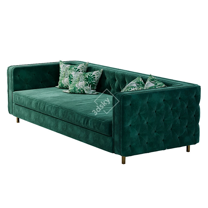 Luxurious Velvet Inside Out Sofa 3D model image 1