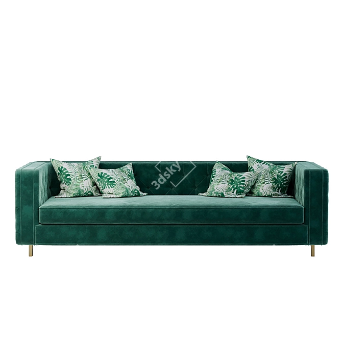 Luxurious Velvet Inside Out Sofa 3D model image 2