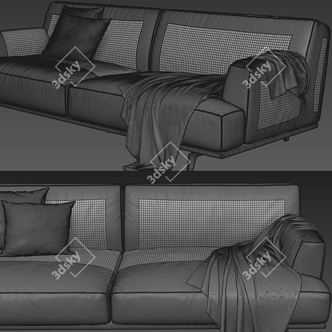 Poliform Tribeca Sofa: Sleek and Stylish Seating 3D model image 4