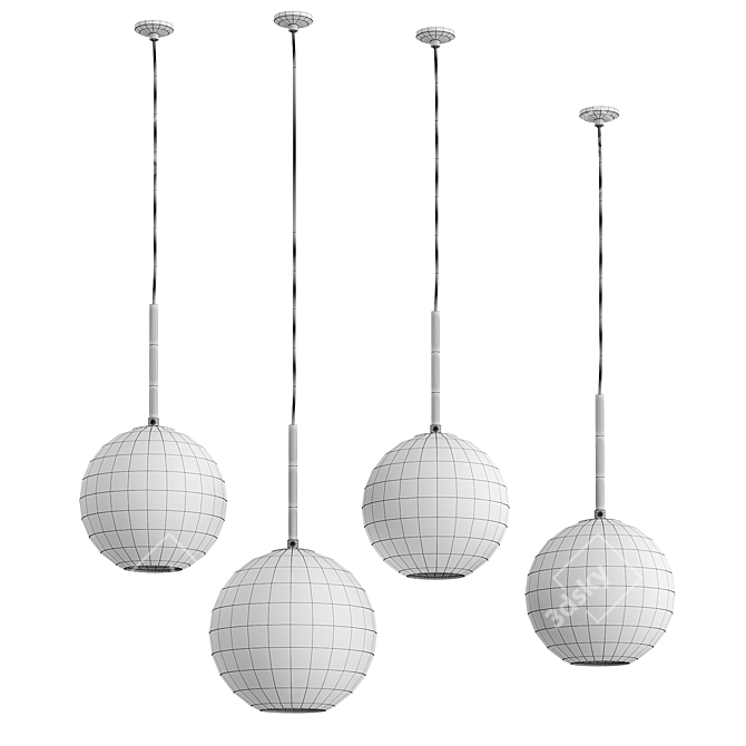 Customizable Glass Chandelier: Elegant Illumination 3D model image 4