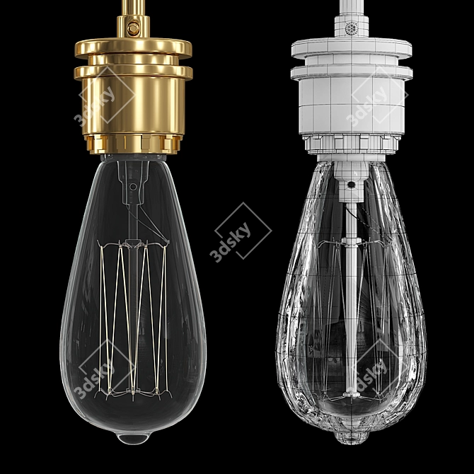 Customizable Glass Chandelier: Elegant Illumination 3D model image 5