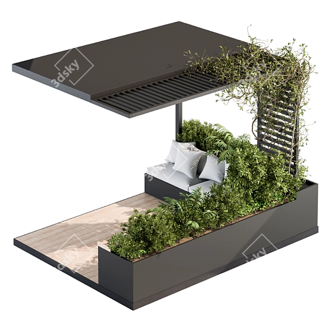 Elevate Rooftop Bliss: Pergola Patio Set 3D model image 2
