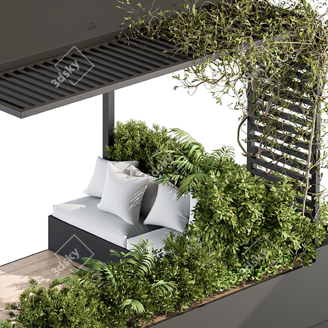 Elevate Rooftop Bliss: Pergola Patio Set 3D model image 4