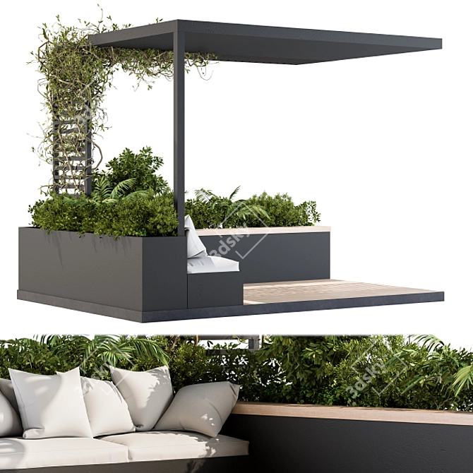 Elevate Rooftop Bliss: Pergola Patio Set 3D model image 5