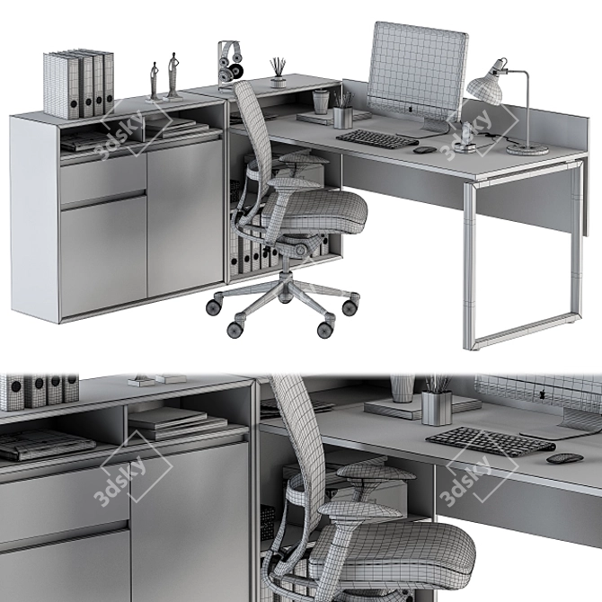 Executive Office Furniture Set 3D model image 6