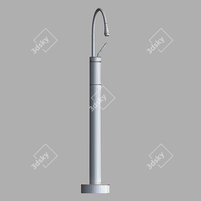 Floor Standing Faucet with Hand Shower 3D model image 2