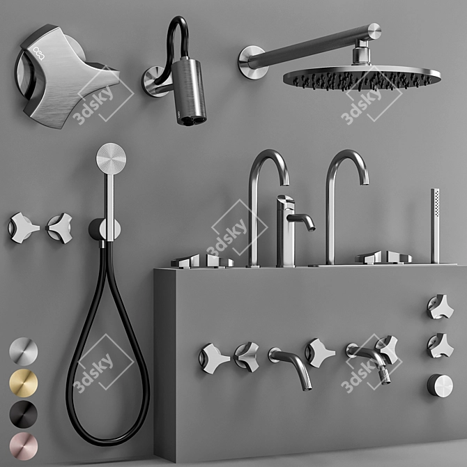 CEA Ziqq Bathroom Faucet Set: Elegant and Stylish 3D model image 1