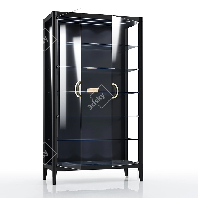 Elegant Showcase Wardrobe with Animated Doors 3D model image 1