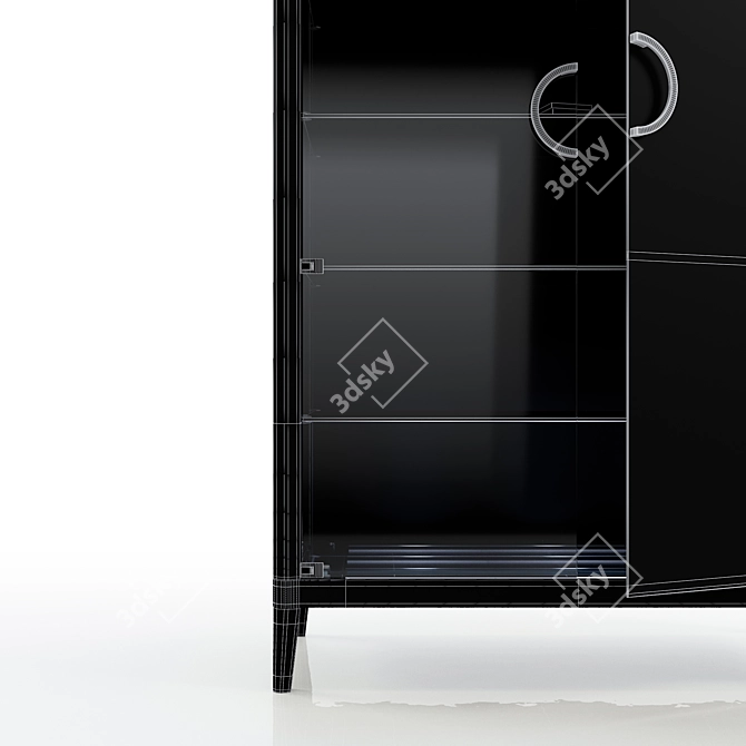 Elegant Showcase Wardrobe with Animated Doors 3D model image 4