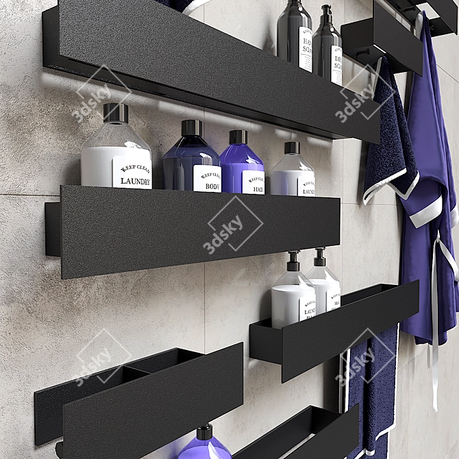 Stylish Tezza Bathroom Shelves 3D model image 3