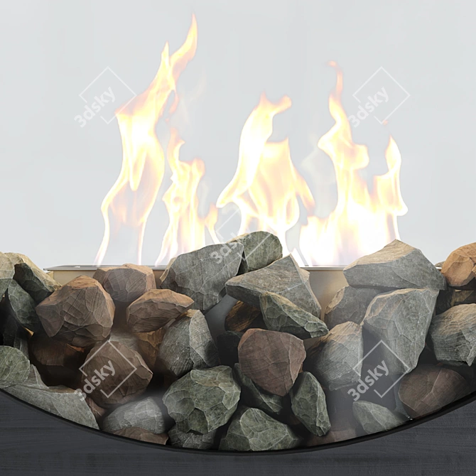 Iris Biokamin: Elegant Floor Fireplace 3D model image 3