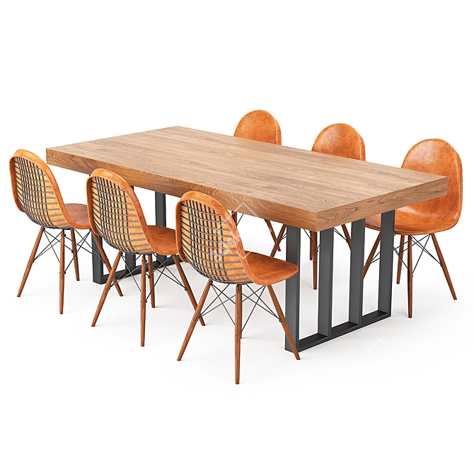 Modern Dining Table Set 105 3D model image 6