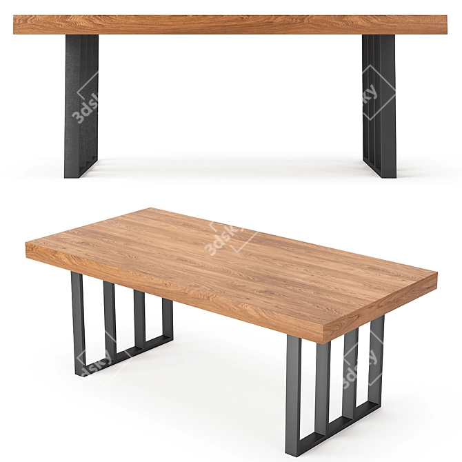 Modern Dining Table Set 105 3D model image 3