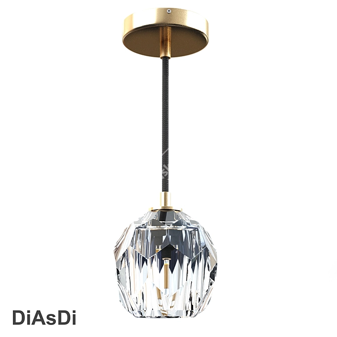 Elegant Crystal Pendant Lamp 3D model image 1