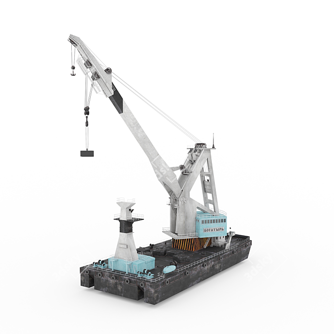 3D Floating Crane Model "Bogatyr 3D model image 2