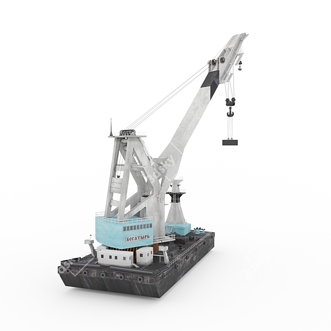 3D Floating Crane Model "Bogatyr 3D model image 3